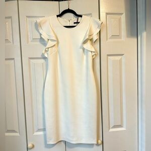 Tommy Hilfiger Off-White Ruffle Midi Dress